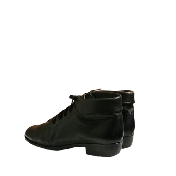 Women Vintage Leather Black Ankle Boots By Cabin Creek Size 5.5M/Wom Granny Boot - Picture 5 of 10
